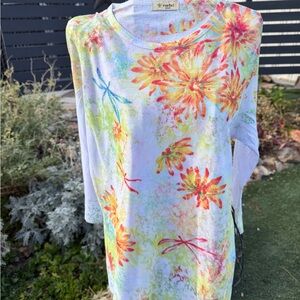 Cactus Multicolor Floral Long Sleeve Top